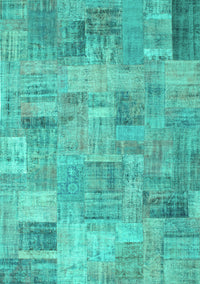 Patchwork Turquoise Transitional Rug, con1392turq