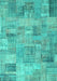 Patchwork Turquoise Transitional Rug, con1392turq