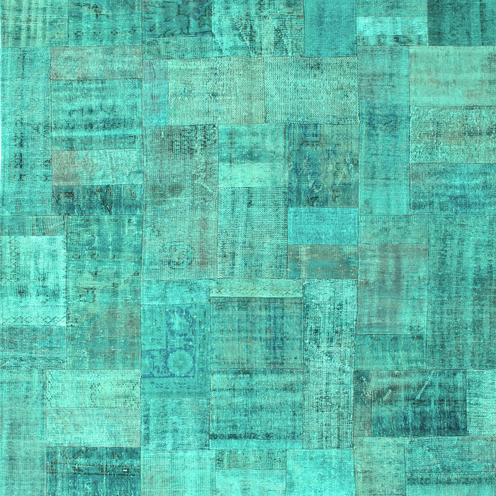 Patchwork Turquoise Transitional Rug, con1392turq