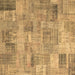 Square Patchwork Brown Transitional Rug, con1392brn