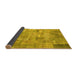 Sideview of Patchwork Yellow Transitional Rug, con1392yw