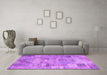 Machine Washable Patchwork Purple Transitional Area Rugs in a Living Room, wshcon1392pur