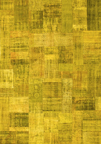 Patchwork Yellow Transitional Rug, con1392yw