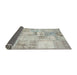 Thickness of Contemporary Pale Silver Gray Patchwork Rug, con1393