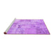 Sideview of Machine Washable Patchwork Purple Transitional Area Rugs, wshcon1393pur