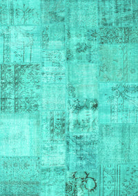 Patchwork Turquoise Transitional Rug, con1393turq