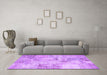 Machine Washable Patchwork Purple Transitional Area Rugs in a Living Room, wshcon1393pur