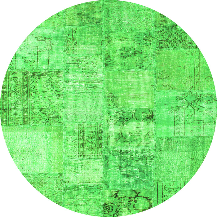 Machine Washable Patchwork Green Transitional Area Rugs, wshcon1393grn