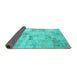 Sideview of Patchwork Turquoise Transitional Rug, con1393turq