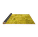 Sideview of Patchwork Yellow Transitional Rug, con1393yw