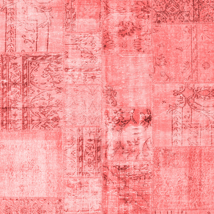 Machine Washable Patchwork Red Transitional Rug, wshcon1393red
