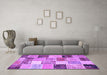 Machine Washable Patchwork Purple Transitional Area Rugs in a Living Room, wshcon1394pur