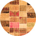 Square Patchwork Orange Transitional Rug, con1394org