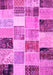 Patchwork Pink Transitional Rug, con1394pnk