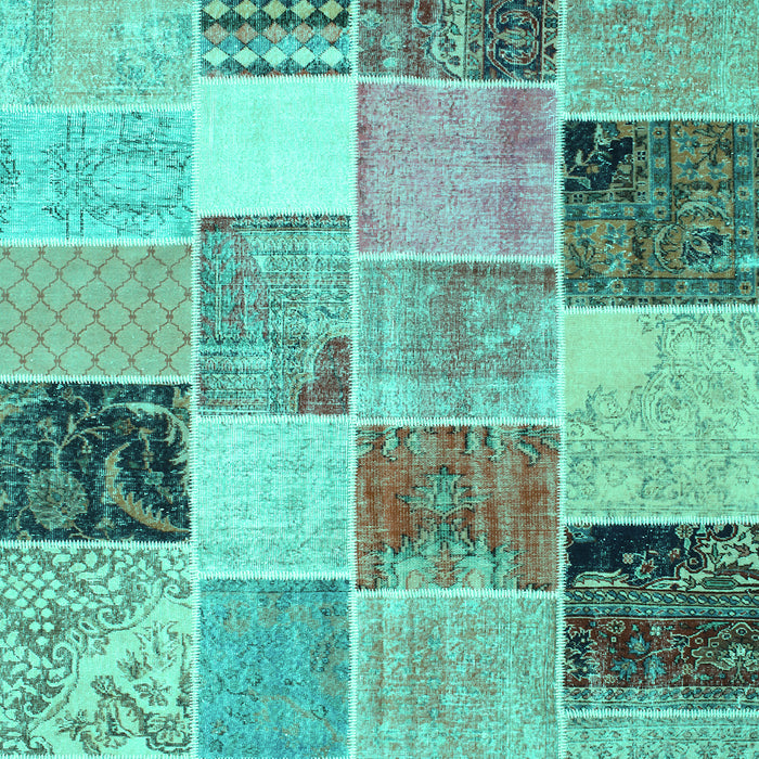 Patchwork Turquoise Transitional Rug, con1394turq