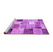 Sideview of Machine Washable Patchwork Purple Transitional Area Rugs, wshcon1394pur