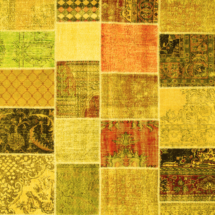 Patchwork Yellow Transitional Rug, con1394yw