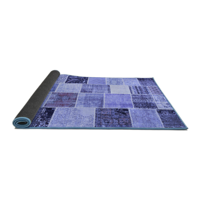 Sideview of Patchwork Blue Transitional Rug, con1394blu
