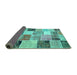 Sideview of Patchwork Turquoise Transitional Rug, con1394turq