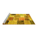 Sideview of Machine Washable Patchwork Yellow Transitional Rug, wshcon1394yw