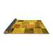 Sideview of Patchwork Yellow Transitional Rug, con1394yw