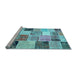 Sideview of Machine Washable Patchwork Light Blue Transitional Rug, wshcon1394lblu