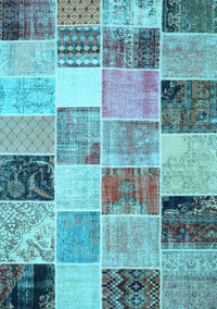 Patchwork Light Blue Transitional Rug, con1394lblu