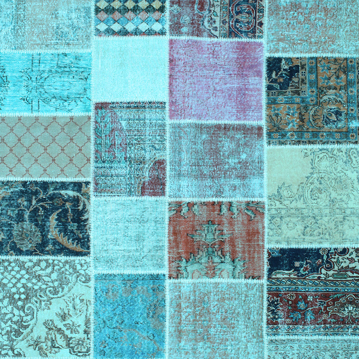 Patchwork Light Blue Transitional Rug, con1394lblu
