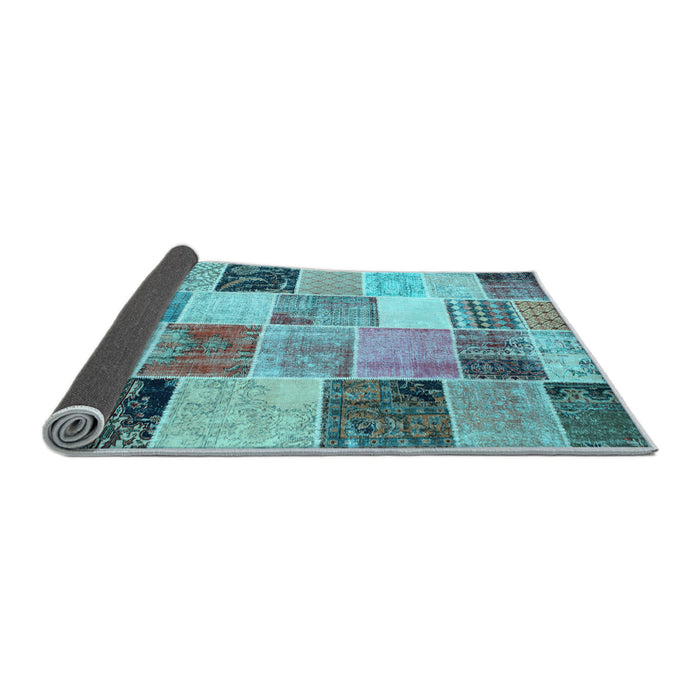 Sideview of Patchwork Light Blue Transitional Rug, con1394lblu