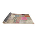 Thickness of Contemporary Orange Salmon Pink Patchwork Rug, con1395