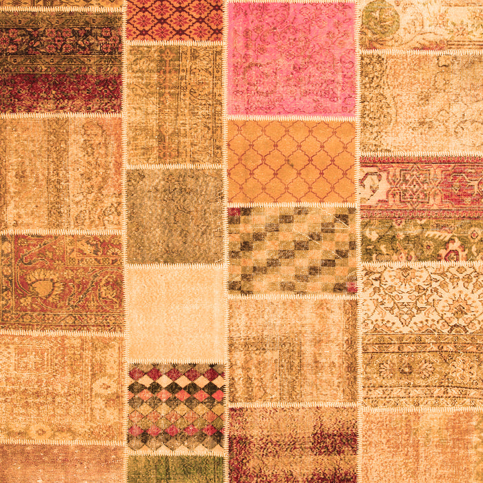 Patchwork Orange Transitional Rug, con1395org