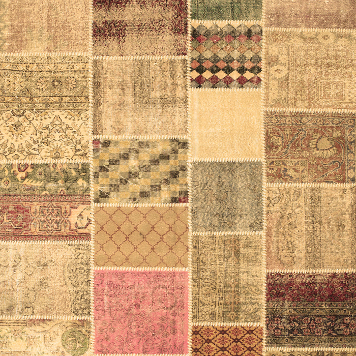 Patchwork Brown Transitional Rug, con1395brn