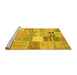 Sideview of Machine Washable Patchwork Yellow Transitional Rug, wshcon1395yw