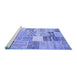 Sideview of Machine Washable Patchwork Blue Transitional Rug, wshcon1395blu