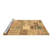 Sideview of Machine Washable Patchwork Brown Transitional Rug, wshcon1395brn