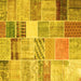 Square Patchwork Yellow Transitional Rug, con1395yw