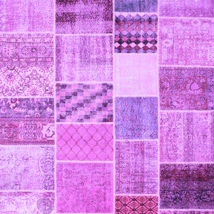 Machine Washable Patchwork Purple Transitional Area Rugs, wshcon1395pur