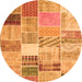 Machine Washable Patchwork Orange Transitional Area Rugs, wshcon1395org