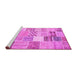 Sideview of Machine Washable Patchwork Pink Transitional Rug, wshcon1395pnk