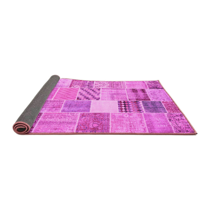 Sideview of Patchwork Pink Transitional Rug, con1395pnk