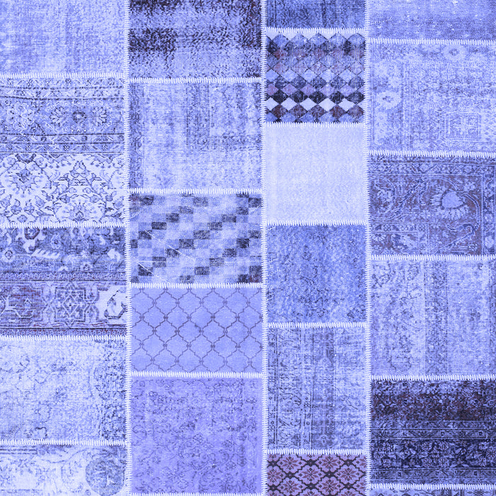 Patchwork Blue Transitional Rug, con1395blu