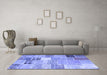 Machine Washable Patchwork Blue Transitional Rug in a Living Room, wshcon1395blu