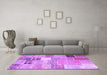 Machine Washable Patchwork Purple Transitional Area Rugs in a Living Room, wshcon1395pur