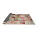 Thickness of Contemporary Rust Pink Patchwork Rug, con1396