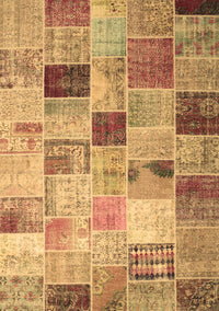 Patchwork Brown Transitional Rug, con1396brn