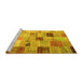 Sideview of Machine Washable Patchwork Yellow Transitional Rug, wshcon1396yw