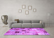 Machine Washable Patchwork Purple Transitional Area Rugs in a Living Room, wshcon1396pur