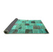 Sideview of Patchwork Turquoise Transitional Rug, con1396turq