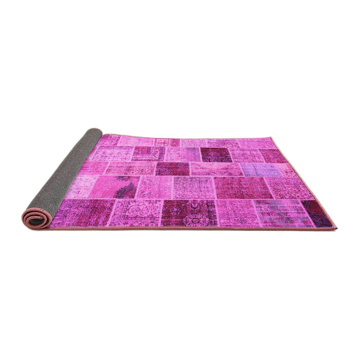 Sideview of Patchwork Pink Transitional Rug, con1396pnk