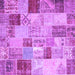 Square Patchwork Purple Transitional Rug, con1397pur